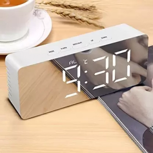 Digital LED  Silver Alarm Clock Watch