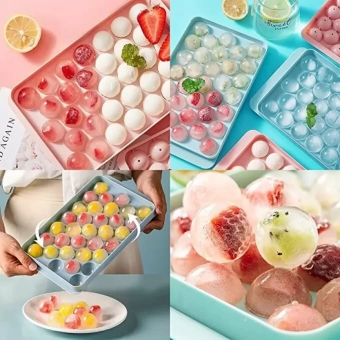 Ice Cube Tray with Lid Round Ice Maker Pop-up Tray