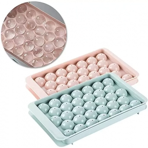 Ice Cube Tray with Lid Round Ice Maker Pop-up Tray