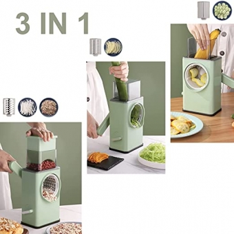 Multifunctional Vegetable Cutter | Cheese Grater with Handle Durable Mandolin Slicer with Suction Ba
