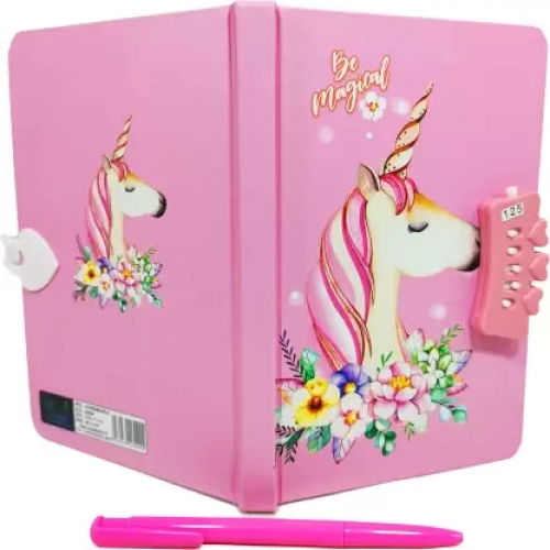 Unicorn Lock Diary Ruled, Fancy Diary