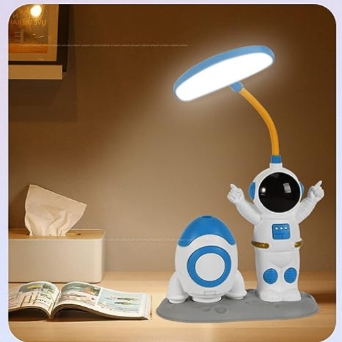 LED Table Lamp – Robot Shaped LED Rechargeable Desk Lamp with Space Theme Sharpener