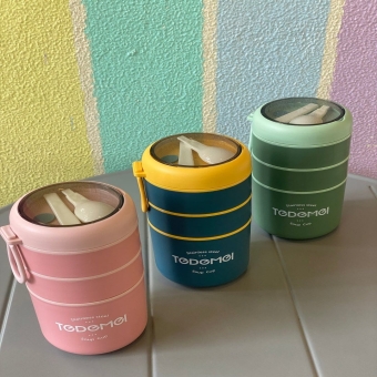 Tedemei Stainless Steel Soup Cup, Lunch Box Multi Layer