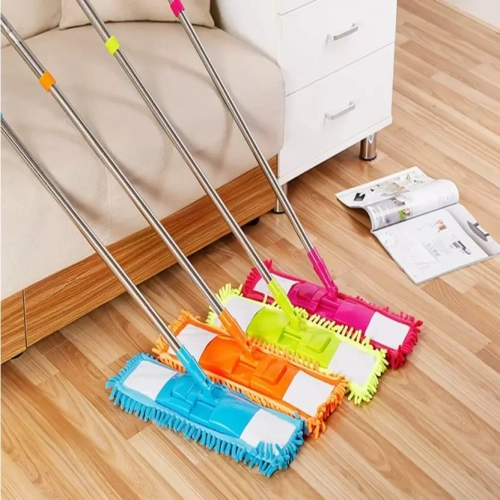 Microfiber Cleaning Flat Mop & Steel Rod Long Handle 360 Degree Mop for Home Flat Mop